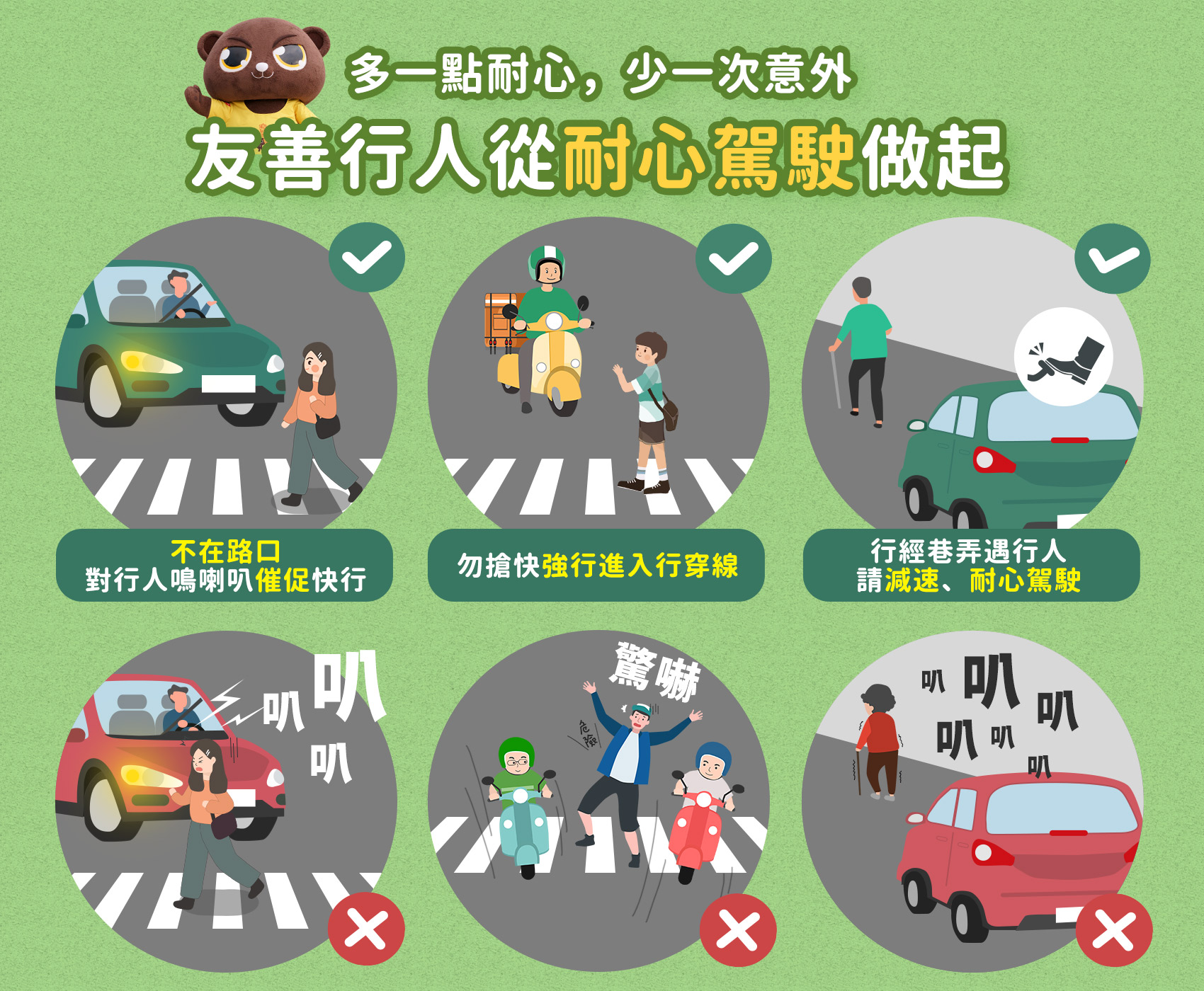 「路口安全，停讓行人」～交通安全宣導素材（影音圖文）下載